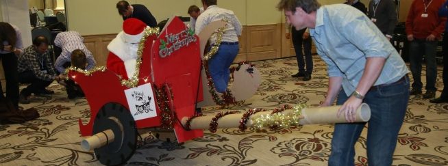 flat out sleigh ride christmas team building challenge