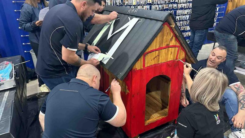 teams build dog house