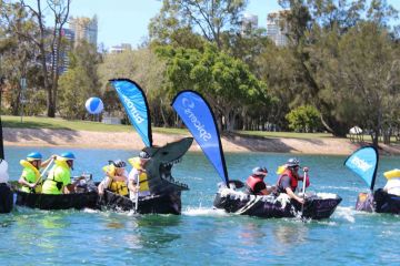 flat out afloat fun team building challenge